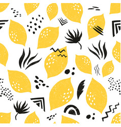 Textured Seamless Pattern With Lemons