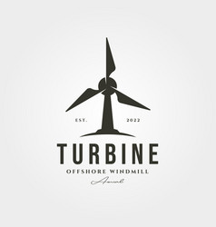 Vintage Turbine Logo Symbol Design Offshore