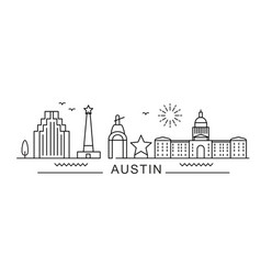 Austin City Line View Poster Print Minimal Design