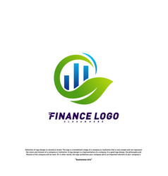 Financial With Leaf Logo Design Concept Green