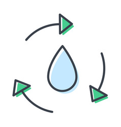 Icon Of Drop And Arrow Sign Circulation