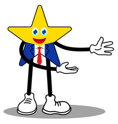 Star Cartoon Character As A Businessman Making