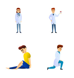 Therapist Profession Icons Set Cartoon