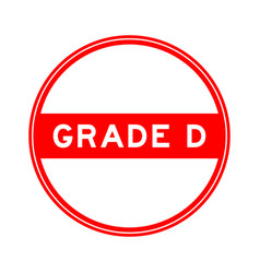 Red Color Round Seal Sticker In Word Grade D