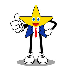 Cartoon Star Businessman Gives A Positive