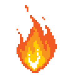 Falling Fireball Pixel Icon Burning Fire