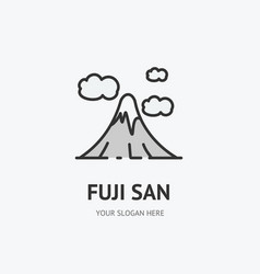 Fuji San Japanese Mountain Sign Thin Line Icon