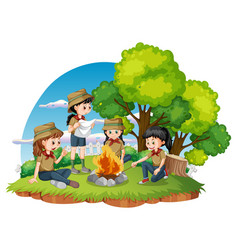 Outdoor Camping With Scout Kids