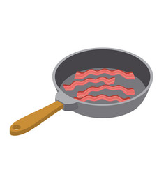 Bacon In Frying Pan Meat Food And Utensils