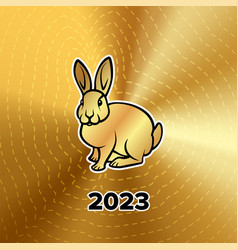 Chinese New Year 2023 Banner With A Golden Rabbit