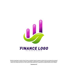 Financial With Leaf Logo Design Concept Green