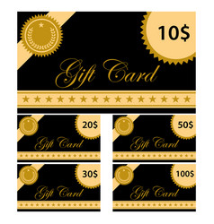 Gold And Black Gift Cards With Different Amounts