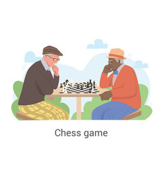 Two Senior Men Relaxing Over A Game Chess