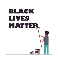 African American Man Painting Black Lives Matter