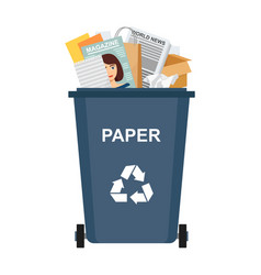 Garbage bin with plastic waste recycling Vector Image