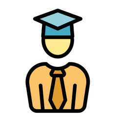 Graduation Teacher Icon Flat