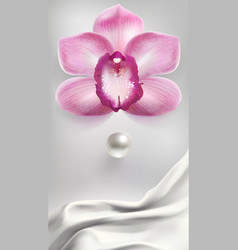 Vertical Banner With A Purple Orchid Flower