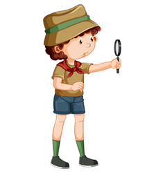 Boy Using Magnifying Glass