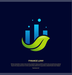 Financial With Leaf Logo Design Concept Green