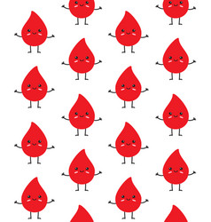 Seamless Pattern Of Blood Drop With Face