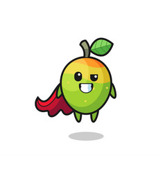 Cute Mango Character As A Flying Superhero