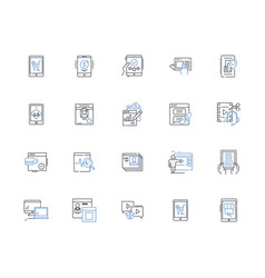 Palmtop Line Icons Collection Computer