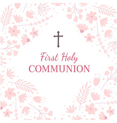 First Holy Communion Greeting Card Design Template