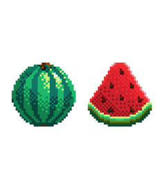 Pixel Art Watermelon Icon 32x32 Pixels