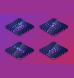 Set Isometric Line Credit Card Meteorology