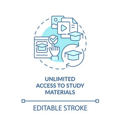 Unlimited Access To Study Materials Blue Concept