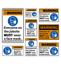 Warning Wear A Face Mask Sign Isolate On White