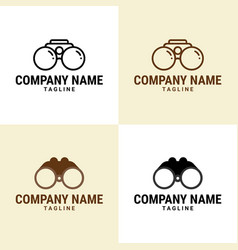 Binoculars Icon Logo Design Outline Sign Spy