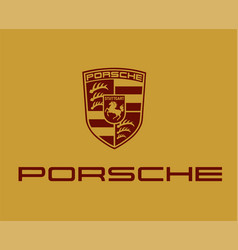 Porsche Logo Brand Symbol Red Design German Car