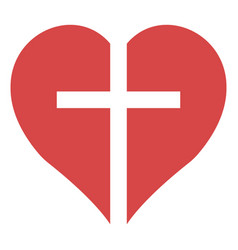 Two Halves Heart Catholic Cross Cross Symbol Love