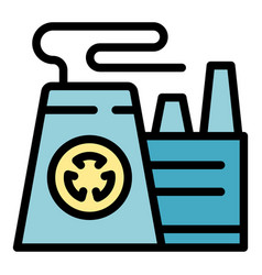 Fuel Power Plant Icon Flat