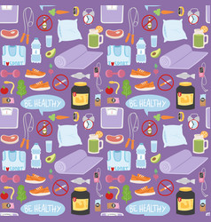 Healthy Lifestyle Fitnes Seamless Pattern