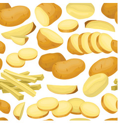 Potato Seamless Pattern Design With Raw Root