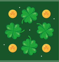 Saint Patricks Coins And Leafs