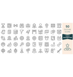 Set Of Talent Management Icons Thin Linear Style