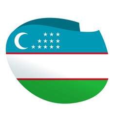 Uzbekistan Cover Flag Icon Cartoon