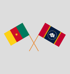 Crossed Flags Of Cameroon And The State