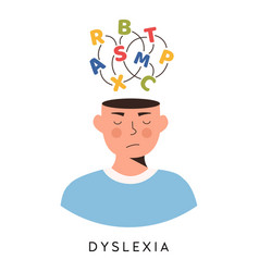 Dyslexia Concept Young Boy Having Learning