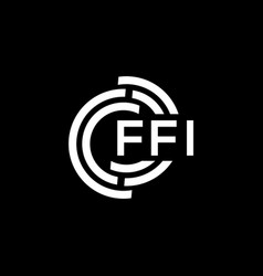 Ffi Letter Logo Design On Black Background