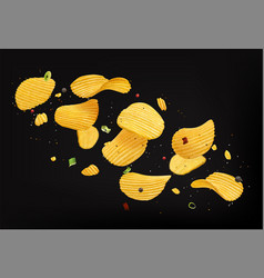 Flying Crispy Ripple Potato Chips With Onion