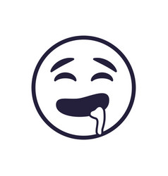 Drooling Emoji Face Flat Style Icon Design