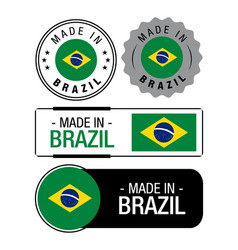 Set Of Made In Brazil Labels Logo