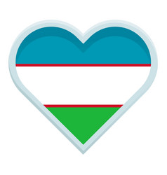 Uzbekistan Heart Flag Icon Cartoon