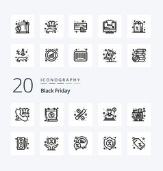 20 Black Friday Line Icon Pack Like Salesman