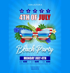 4th Of July Beach Party Poster With Sunglasses