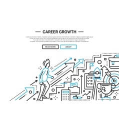 Flat design line concept banner career and team Vector Image